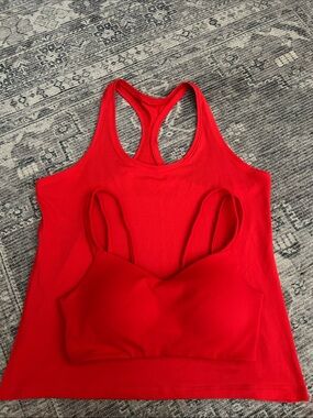 Red Bundle Avia Sports Bra & All In Motion Tank  Size Medium